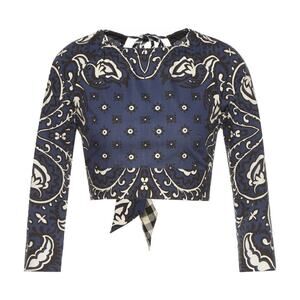 Valentino Red  Bandana print poplin crop top, medium